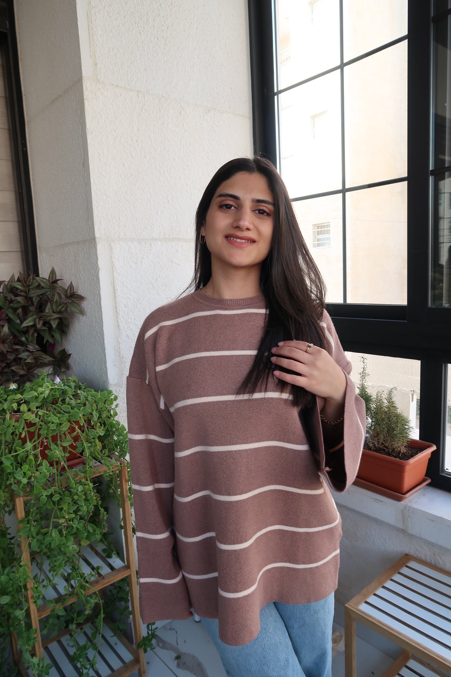 AYLA KNIT OVERSIZED STRIPED SWEATER