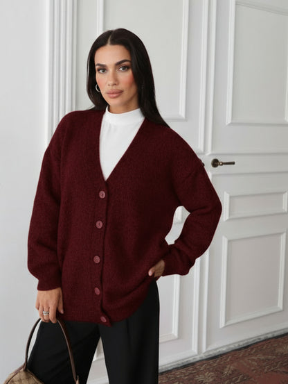 LIORA SOFT BUTTON CARDIGAN
