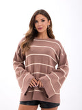 AYLA KNIT OVERSIZED STRIPED SWEATER