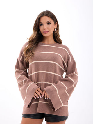 AYLA KNIT OVERSIZED STRIPED SWEATER
