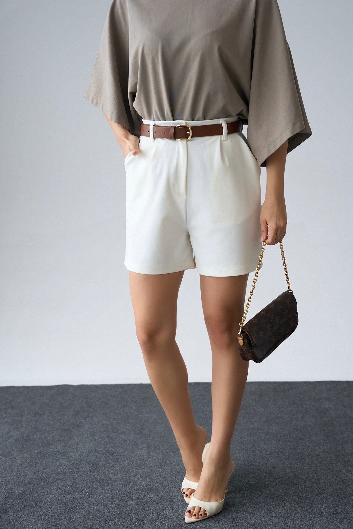 AZURE BELTED SHORTS