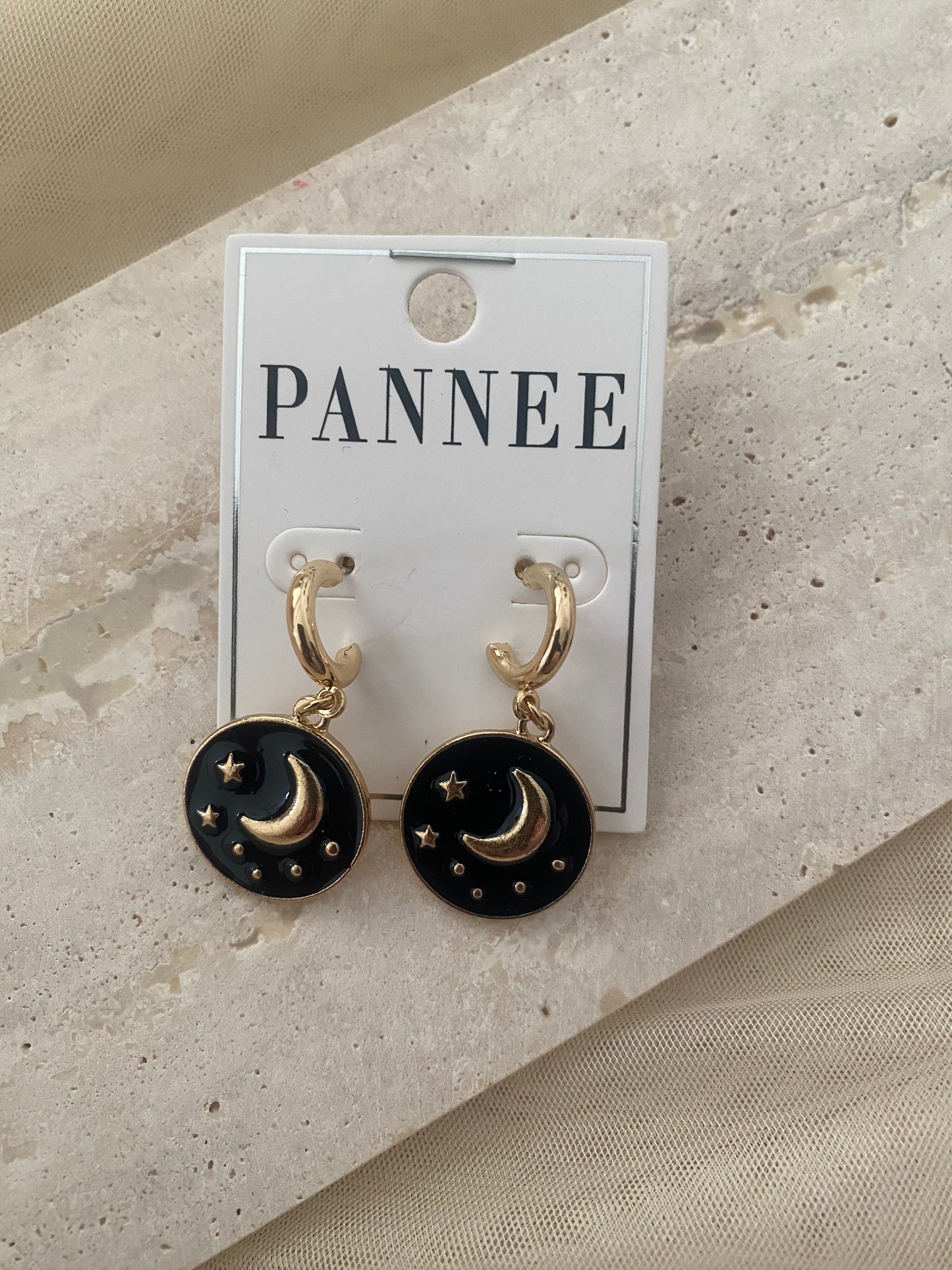 BLACK MOON STAR EARRINGS