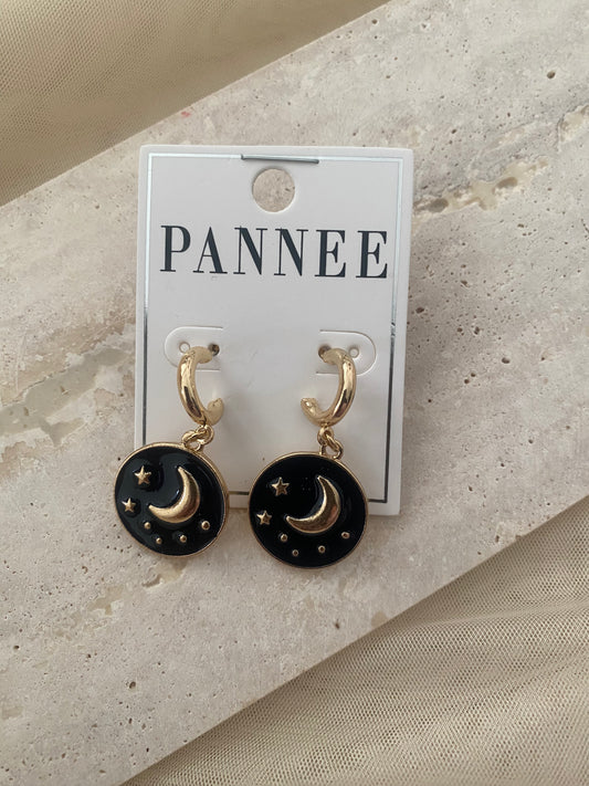 BLACK MOON STAR EARRINGS