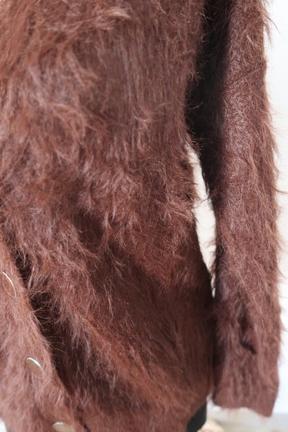 DARA FUZZY V NECK CARDIGAN