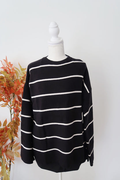 AYLA KNIT OVERSIZED STRIPED SWEATER
