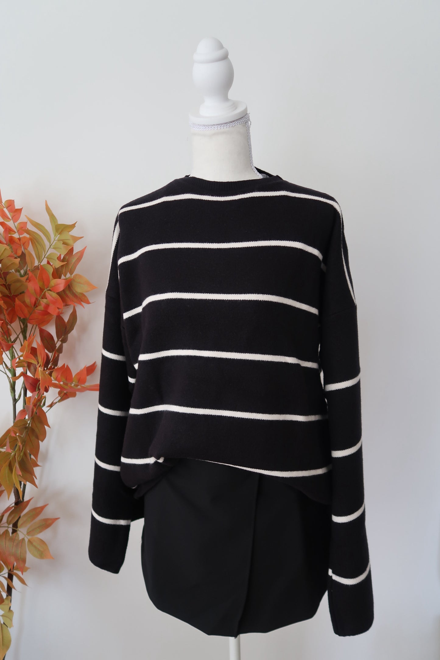 AYLA KNIT OVERSIZED STRIPED SWEATER