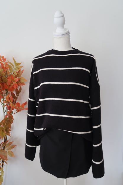 AYLA KNIT OVERSIZED STRIPED SWEATER