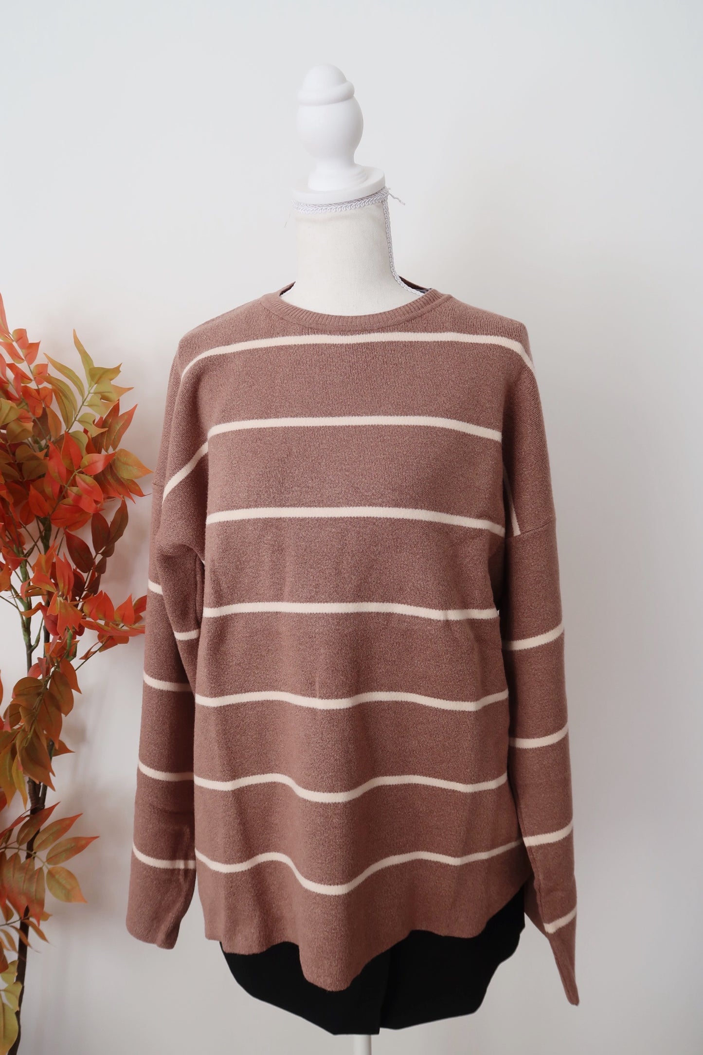 AYLA KNIT OVERSIZED STRIPED SWEATER