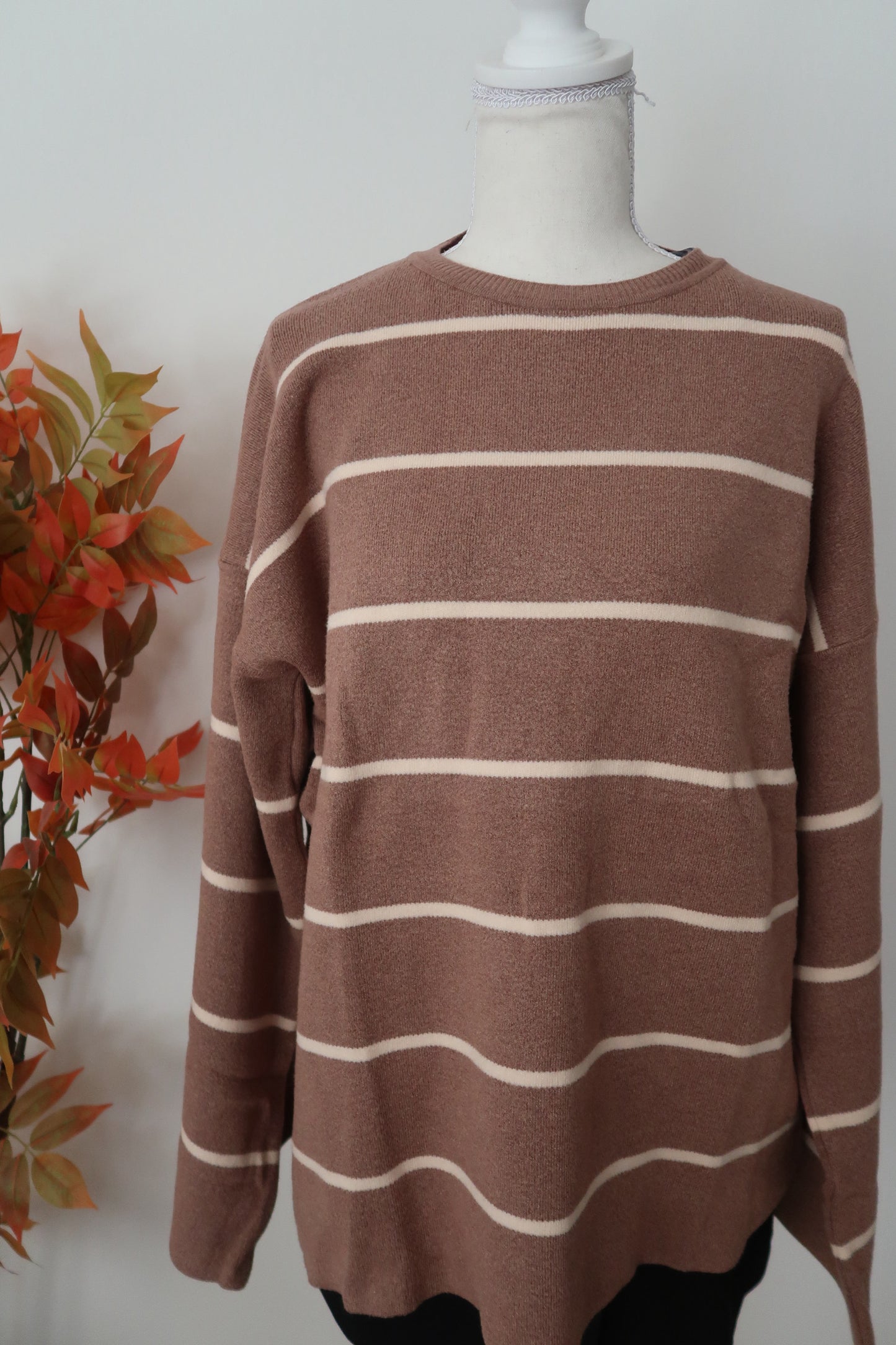 AYLA KNIT OVERSIZED STRIPED SWEATER
