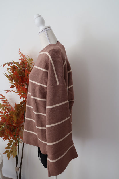 AYLA KNIT OVERSIZED STRIPED SWEATER