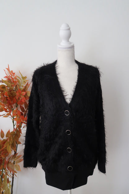 DARA FUZZY V NECK CARDIGAN
