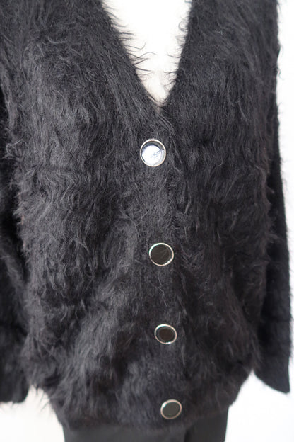 DARA FUZZY V NECK CARDIGAN