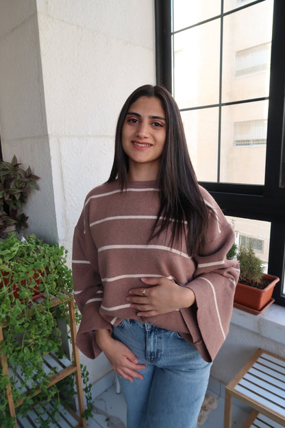 AYLA KNIT OVERSIZED STRIPED SWEATER