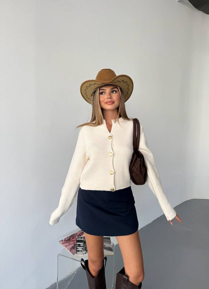 ZIA HEART BUTTON CARDIGAN