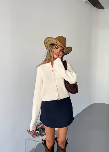 ZIA HEART BUTTON CARDIGAN