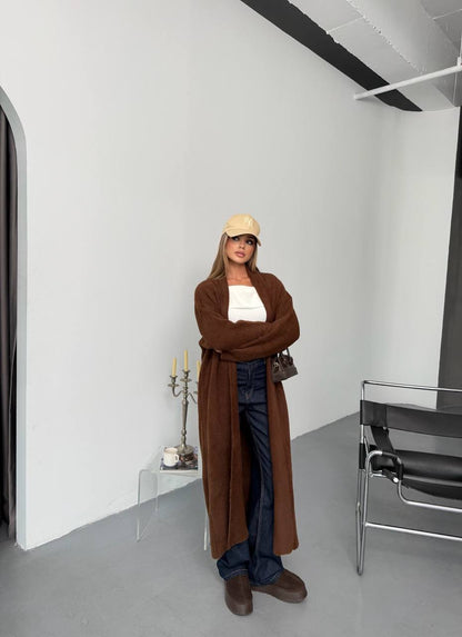 KIANA LONG LINE FUZZY CARDIGAN