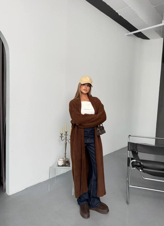 KIANA LONG LINE FUZZY CARDIGAN