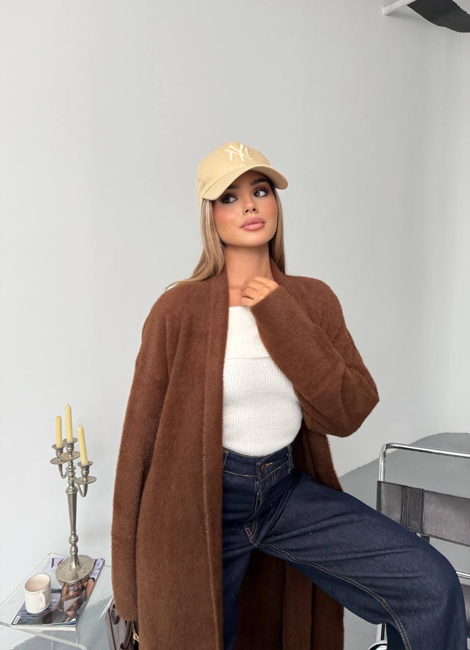 KIANA LONG LINE FUZZY CARDIGAN
