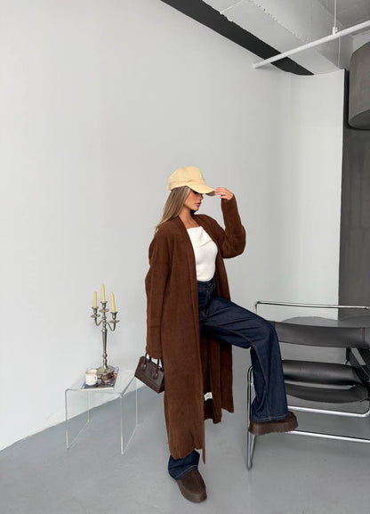 KIANA LONG LINE FUZZY CARDIGAN