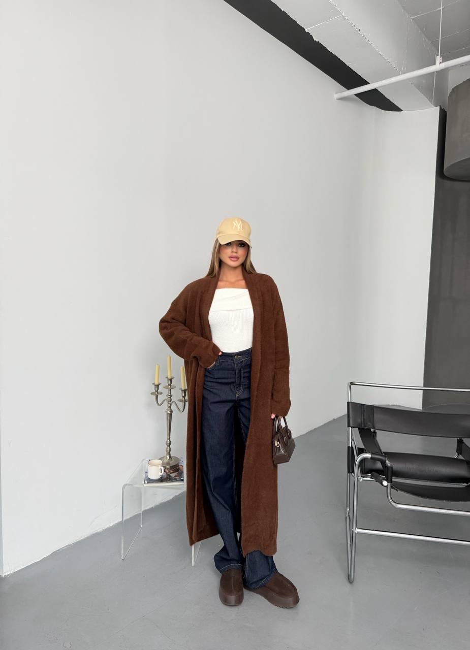 KIANA LONG LINE FUZZY CARDIGAN