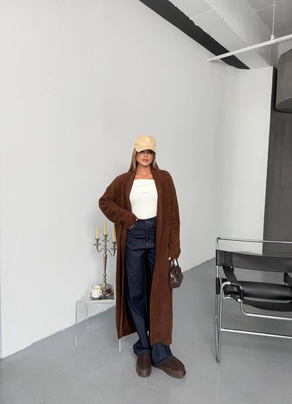 KIANA LONG LINE FUZZY CARDIGAN