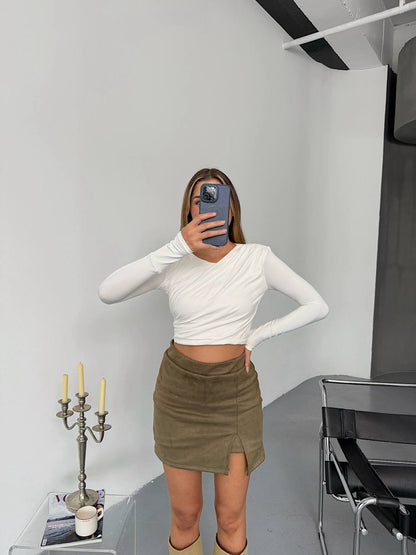 VIVIANNE SUEDE SKORT