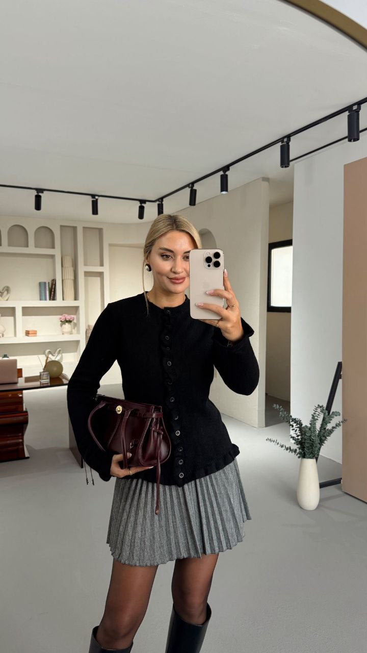 AMARA LETTUCE TRIM CARDIGAN