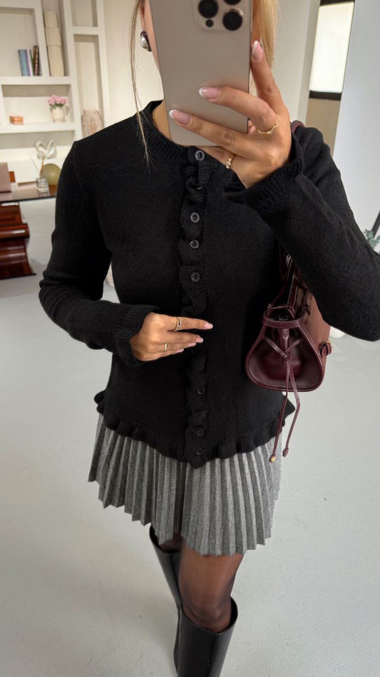 AMARA LETTUCE TRIM CARDIGAN