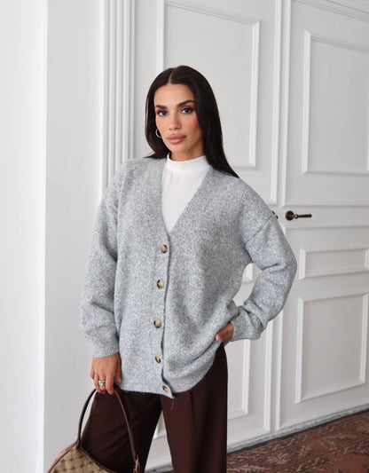 LIORA SOFT BUTTON CARDIGAN