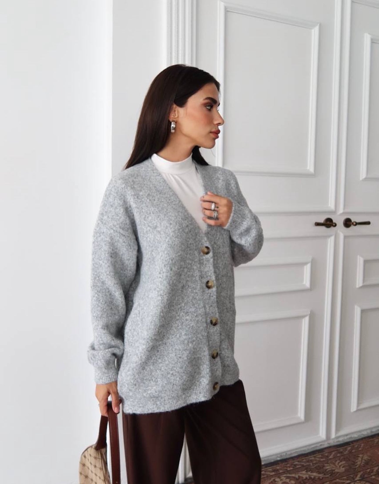 LIORA SOFT BUTTON CARDIGAN