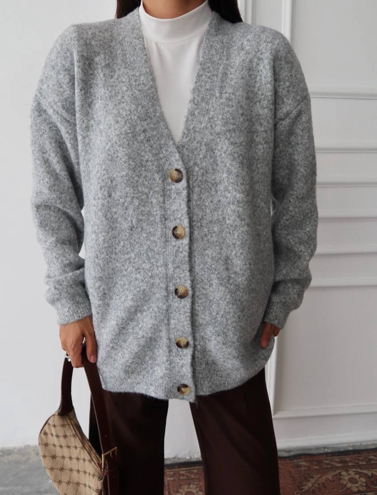 LIORA SOFT BUTTON CARDIGAN
