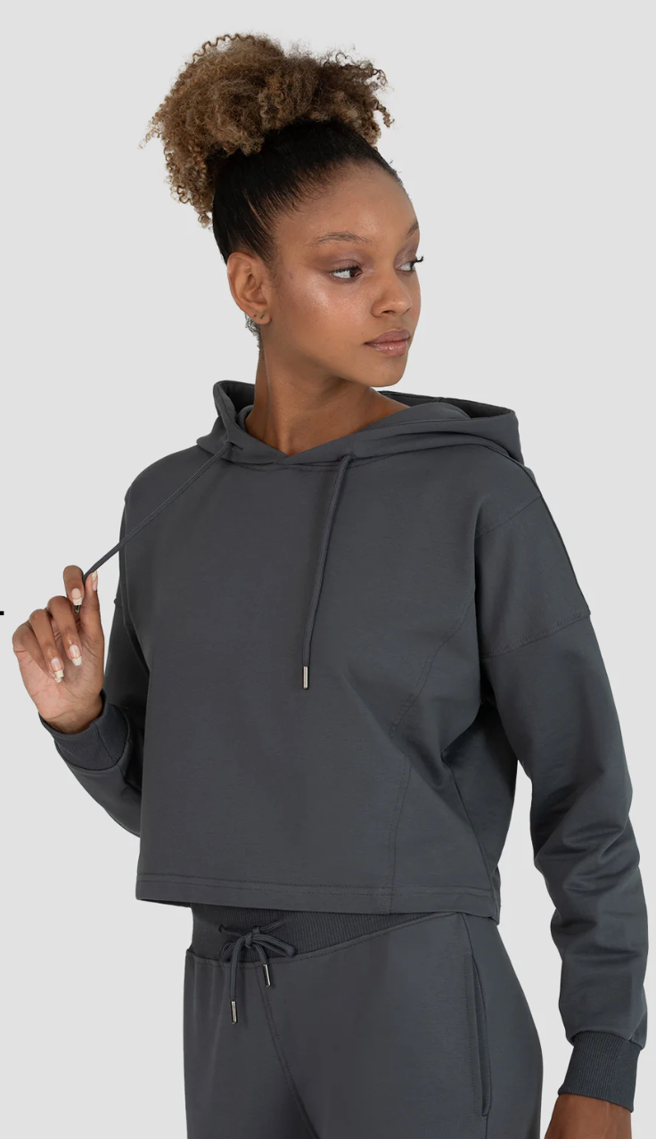 LAYLA OVERSIZED SWEAT CROP HOODIE