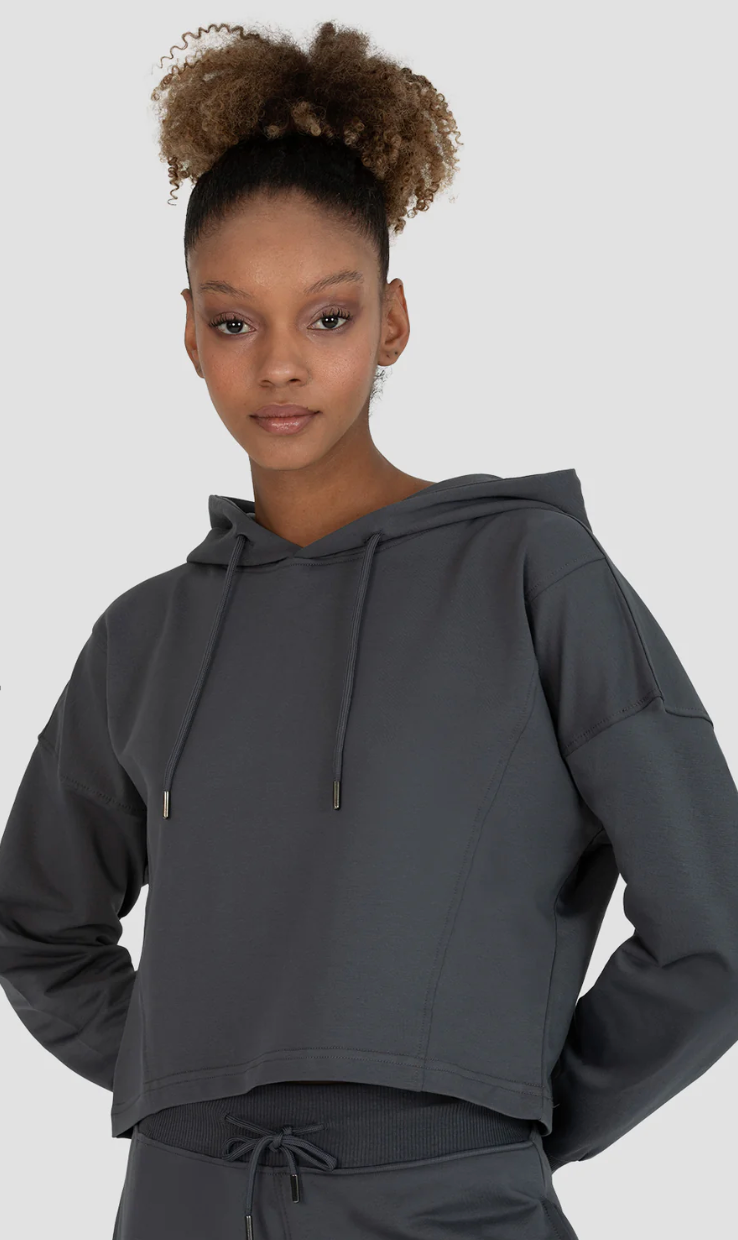LAYLA OVERSIZED SWEAT CROP HOODIE