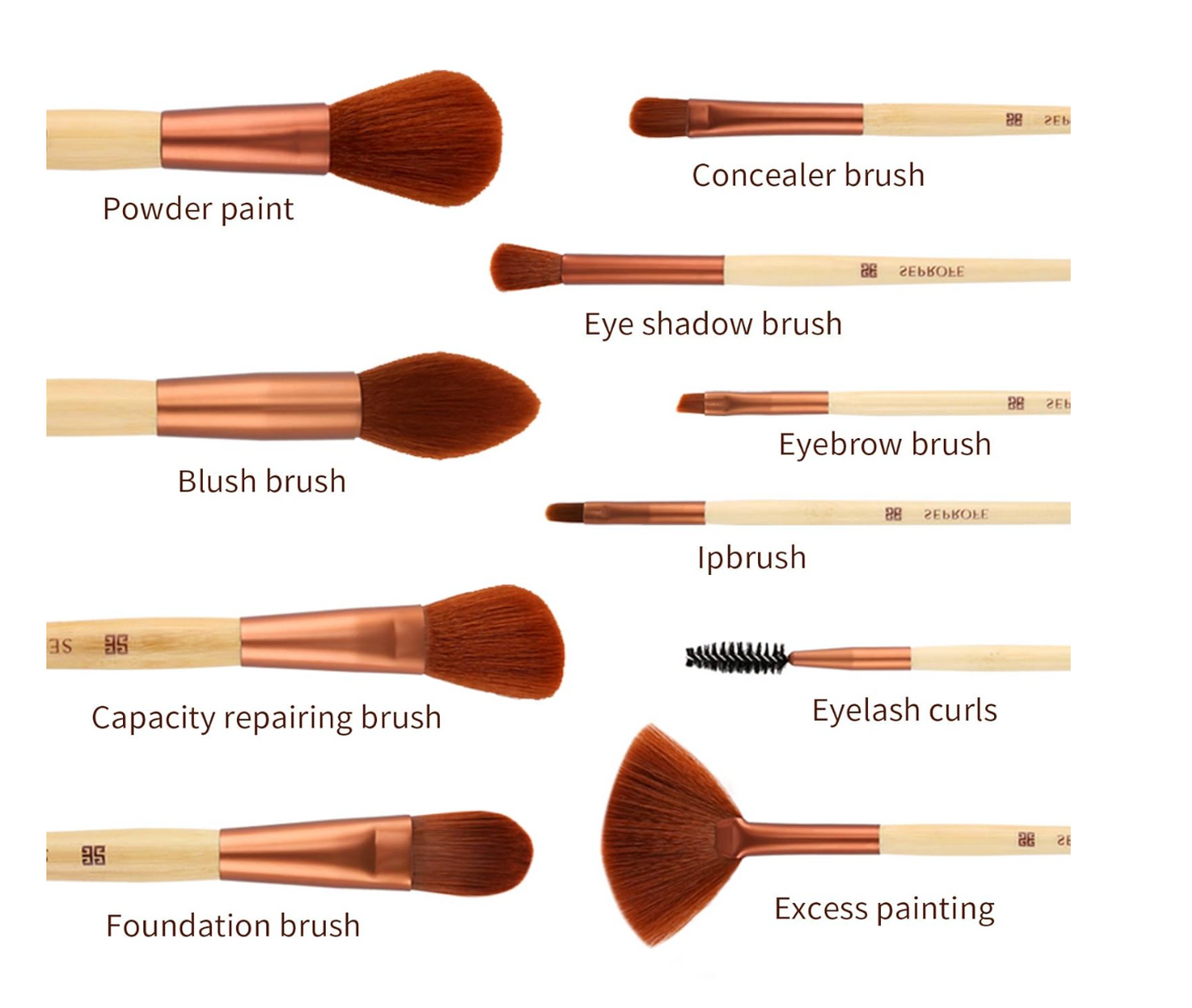 SEPROFE 10PCS MAKEUP BRUSHES SET