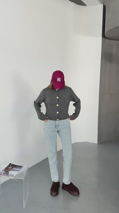 ZIA HEART BUTTON CARDIGAN