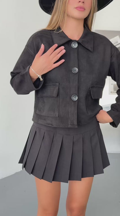 REIKO SUEDE CROP JACKET